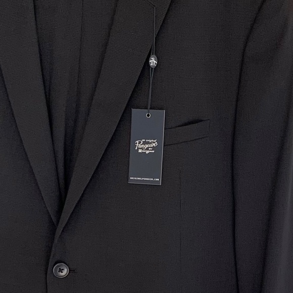 Original Penguin Black Tonal Micro-Check Comfort Stretch Suit - Picture 3 of 12